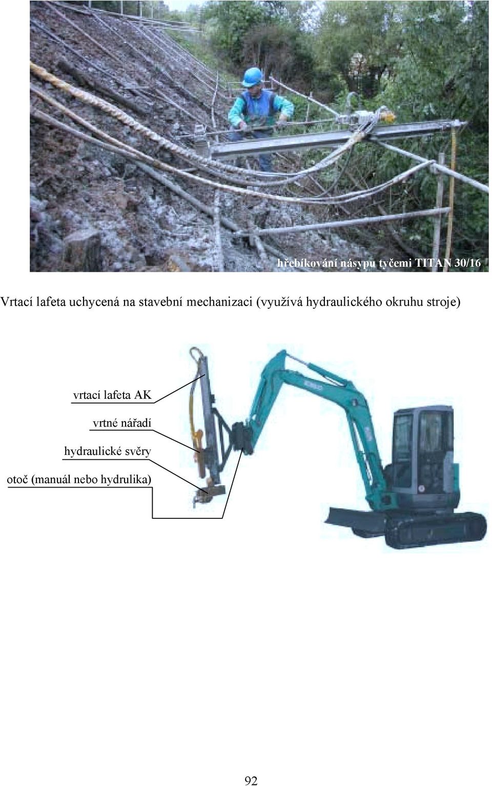 hydraulického okruhu stroje) vrtací lafeta AK