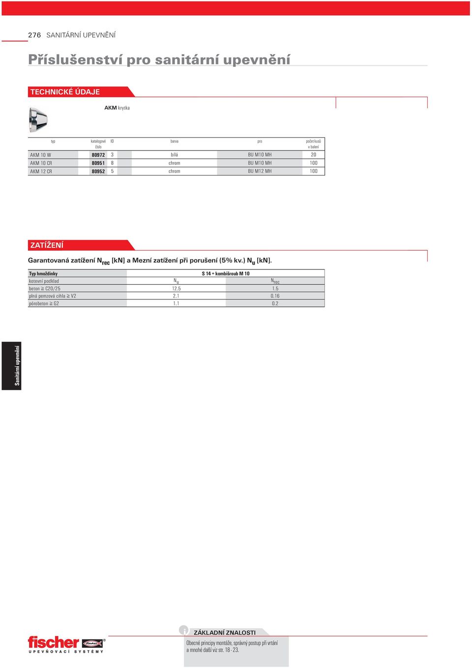 rec [kn] a Mezní zatížení při porušení (5% kv.) N u [kn].