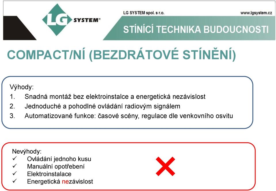 Jednoduché a pohodlné ovládání radiovým signálem 3.