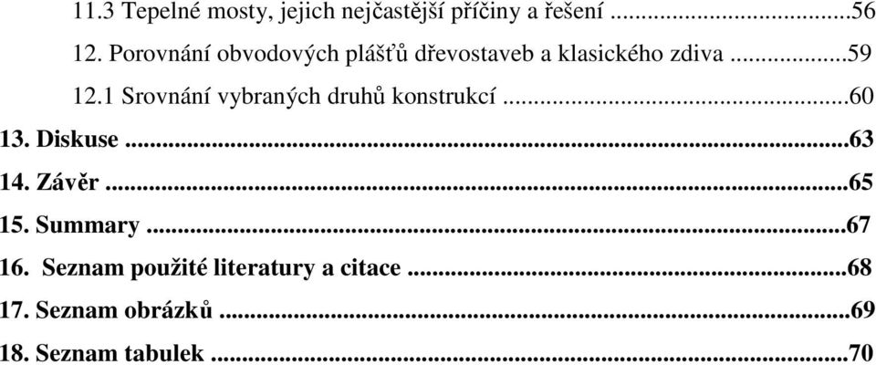 1 Srovnání vybraných druhů konstrukcí...60 13. Diskuse...63 14. Závěr...65 15.
