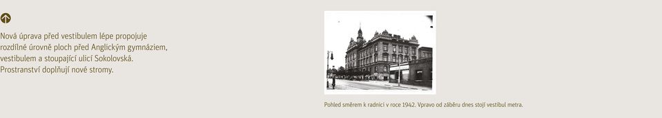 Sokolovská. Prostranství doplňují nové stromy.