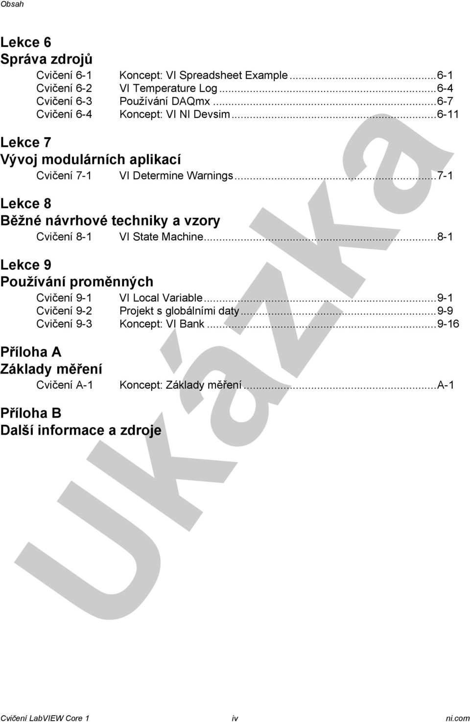 ..6-11 Lekce 7 Vývoj modulárních aplikací Cvičení 7-1 Lekce 8 Běžné návrhové techniky a vzory Cvičení 8-1 Lekce 9 Používání proměnných VI Determine Warnings.