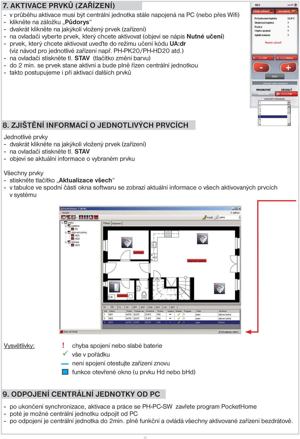 PH-PK20/PH-HD20 atd.) - na ovladači stiskněte tl. STAV (tlačítko změní barvu) - do 2 min.