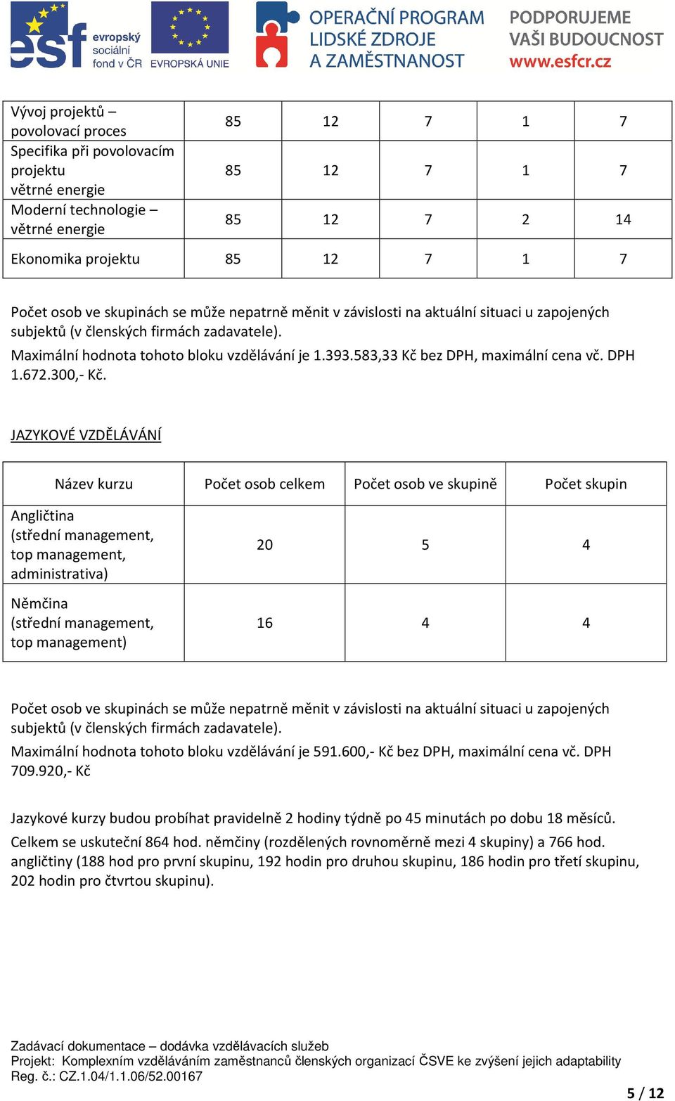 JAZYKOVÉ VZDĚLÁVÁNÍ Název kurzu celkem ve skupině Počet skupin Angličtina (střední management, top management, administrativa) Němčina (střední management, top management) 20 5 4 16 4 4 ve skupinách