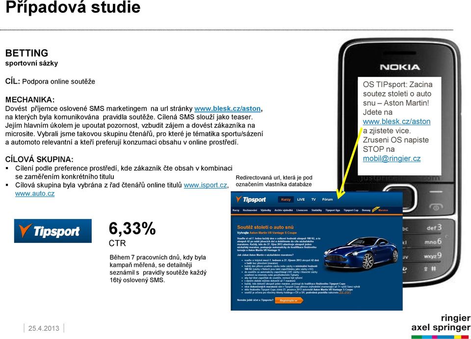 Vybrali jsme takovou skupinu čtenářů, pro které je tématika sportu/sázení a automoto relevantní a kteří preferují konzumaci obsahu v online prostředí.