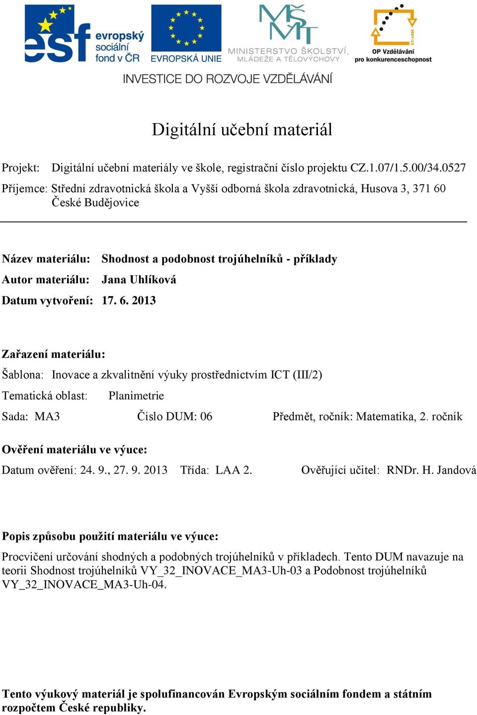 Uhlíková Datum vytvoření: 17. 6.