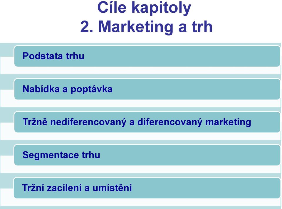 a poptávka Tržně nediferencovaný a