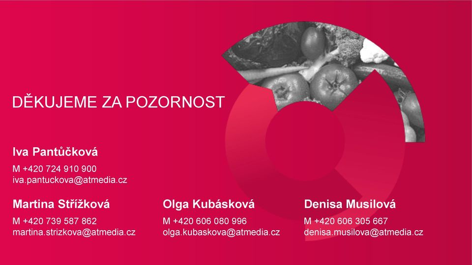 strizkova@atmedia.cz Olga Kubásková M +420 606 080 996 olga.