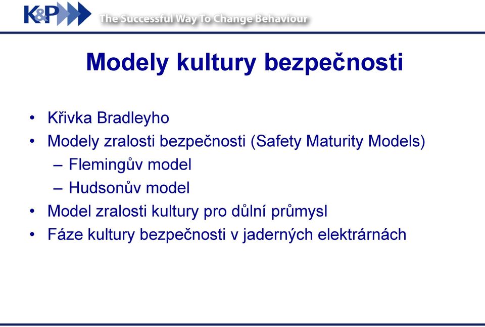 Flemingův model Hudsonův model Model zralosti kultury