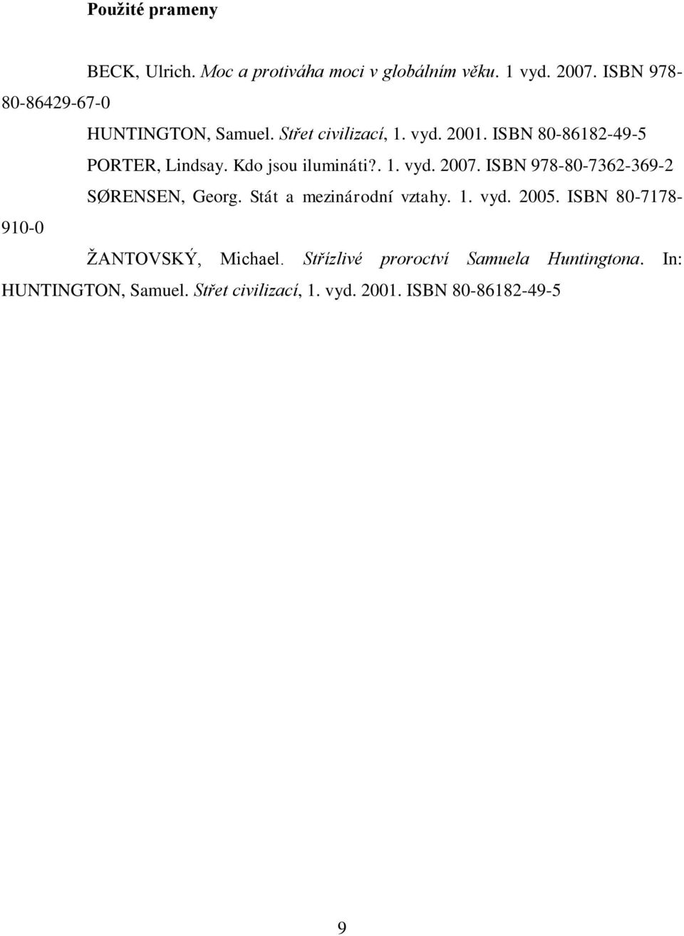 Kdo jsou ilumináti?. 1. vyd. 2007. ISBN 978-80-7362-369-2 SØRENSEN, Georg. Stát a mezinárodní vztahy. 1. vyd. 2005.