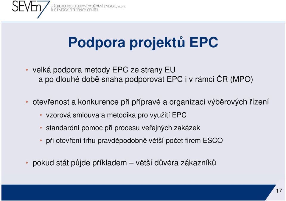 vzorová smlouva a metodika pro využití EPC standardní pomoc při procesu veřejných zakázek při