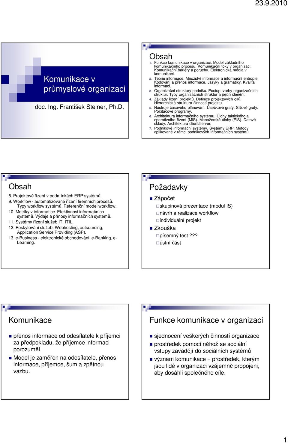 Organizační struktury podniku. Postup tvorby organizačních struktur. Typy organizačních struktur a jejich členění. 4. Základy řízení projektů. Definice projektových cílů.