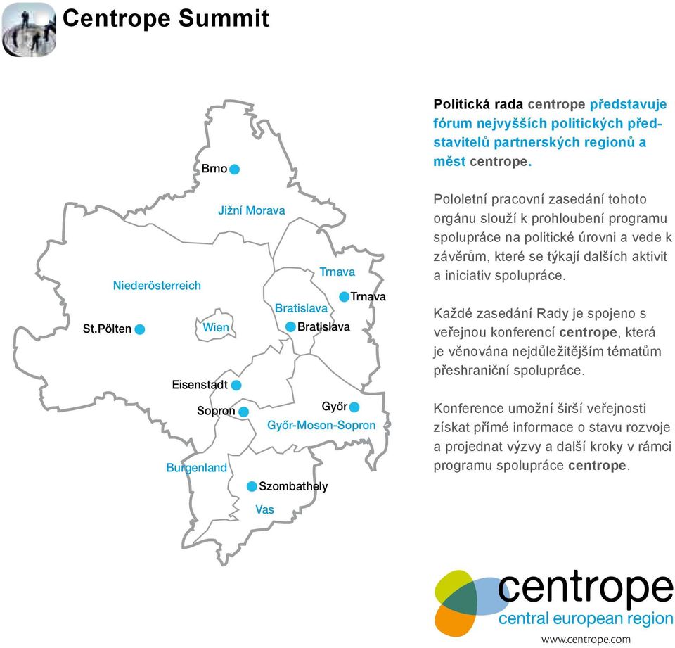 regionů a měst centrope.