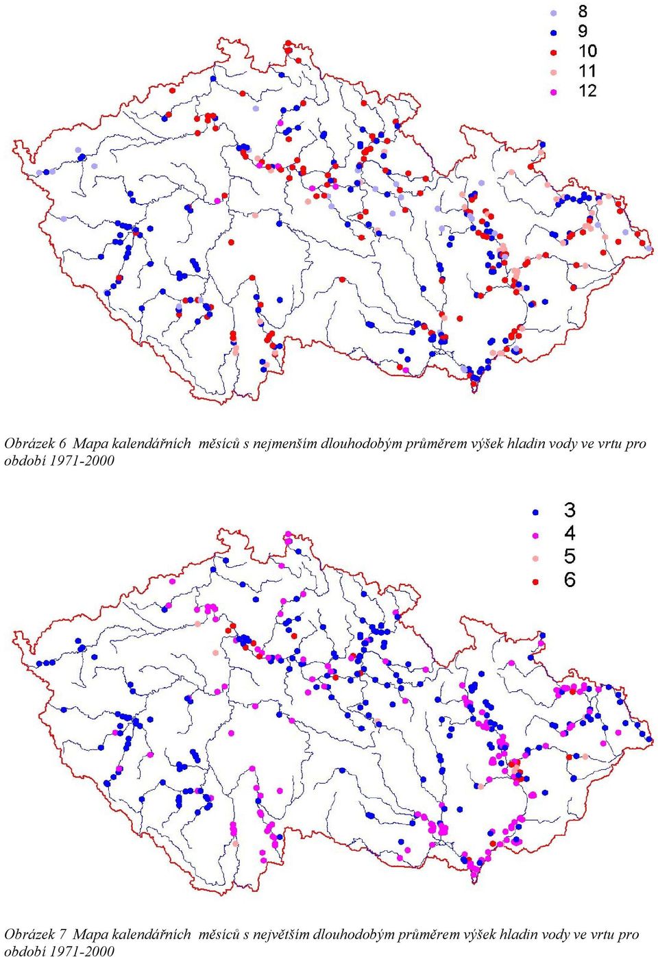 1971-2000 Obrázek 7 Mapa kalendářních měsíců s největším 