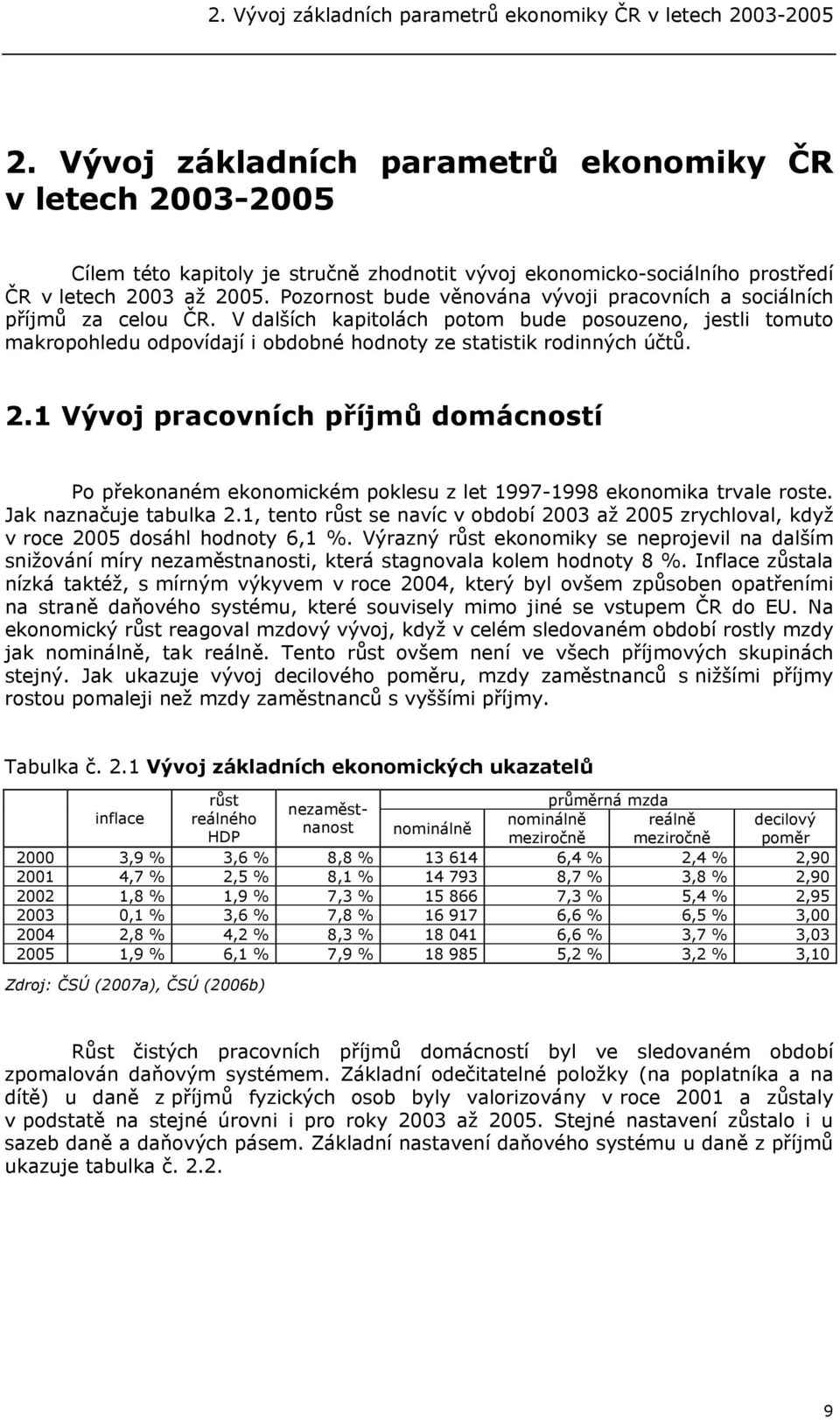 Pozornost bude věnována vývoji pracovních a sociálních příjmů za celou ČR.