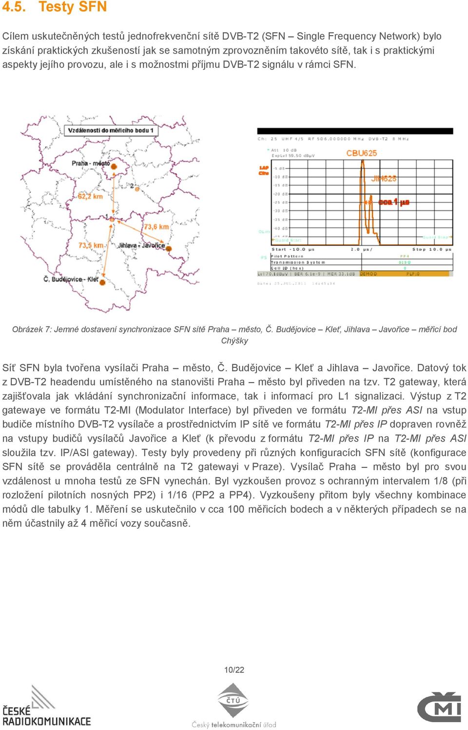 Budějovice Kleť, Jihlava Javořice měřicí bod Chýšky Síť SFN byla tvořena vysílači Praha město, Č. Budějovice Kleť a Jihlava Javořice.