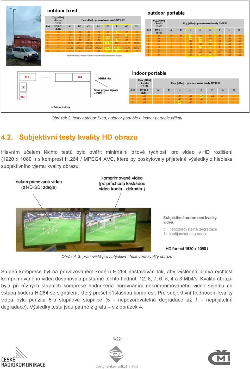 Obrázek 3: pracoviště pro subjektivní testování kvality obrazu Stupeň komprese byl na provozovaném kodéru H.