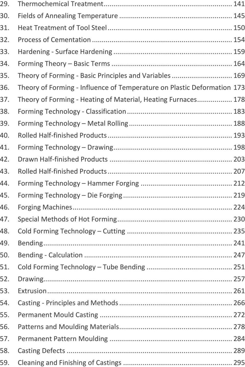 Theory of Forming - Heating of Material, Heating Furnaces... 178 38. Forming Technology - Classification... 183 39. Forming Technology Metal Rolling... 188 40. Rolled Half-finished Products... 193 41.