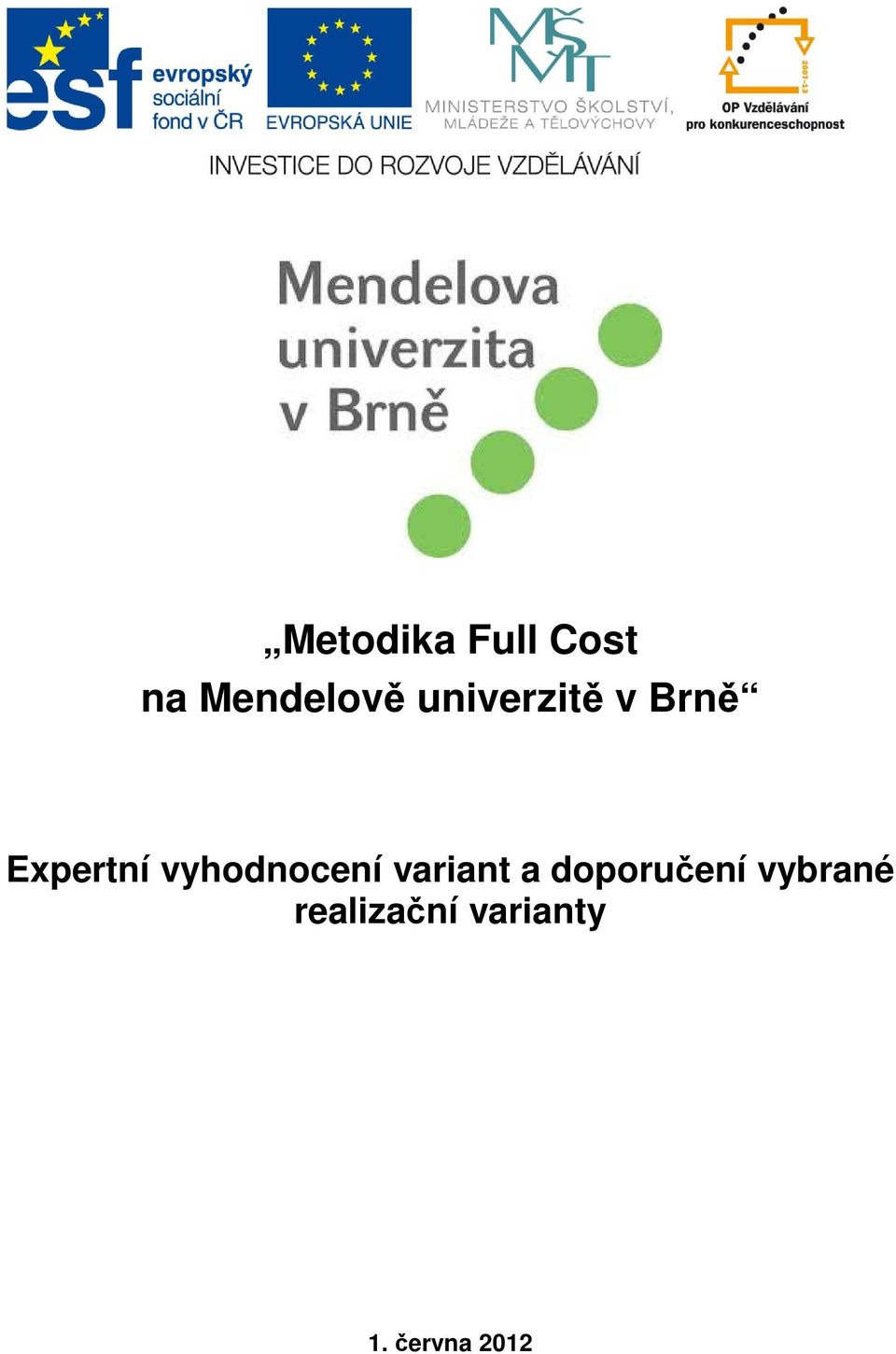 vyhodnocení variant a doporuení