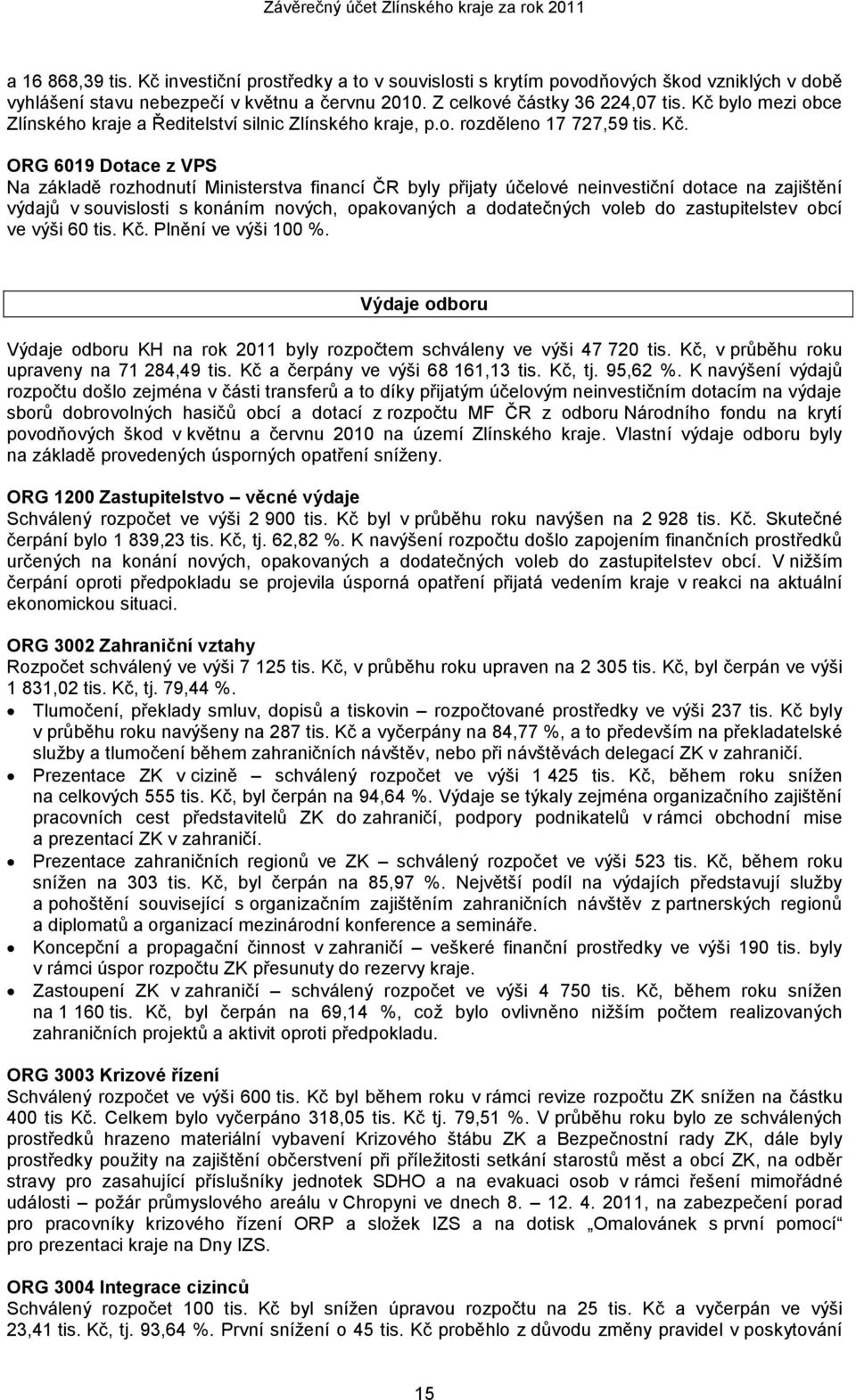 bylo mezi obce Zlínského kraje a Ředitelství silnic Zlínského kraje, p.o. rozděleno 17 727,59 tis. Kč.