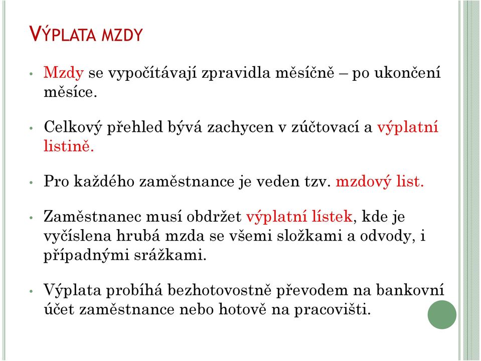 mzdový list.