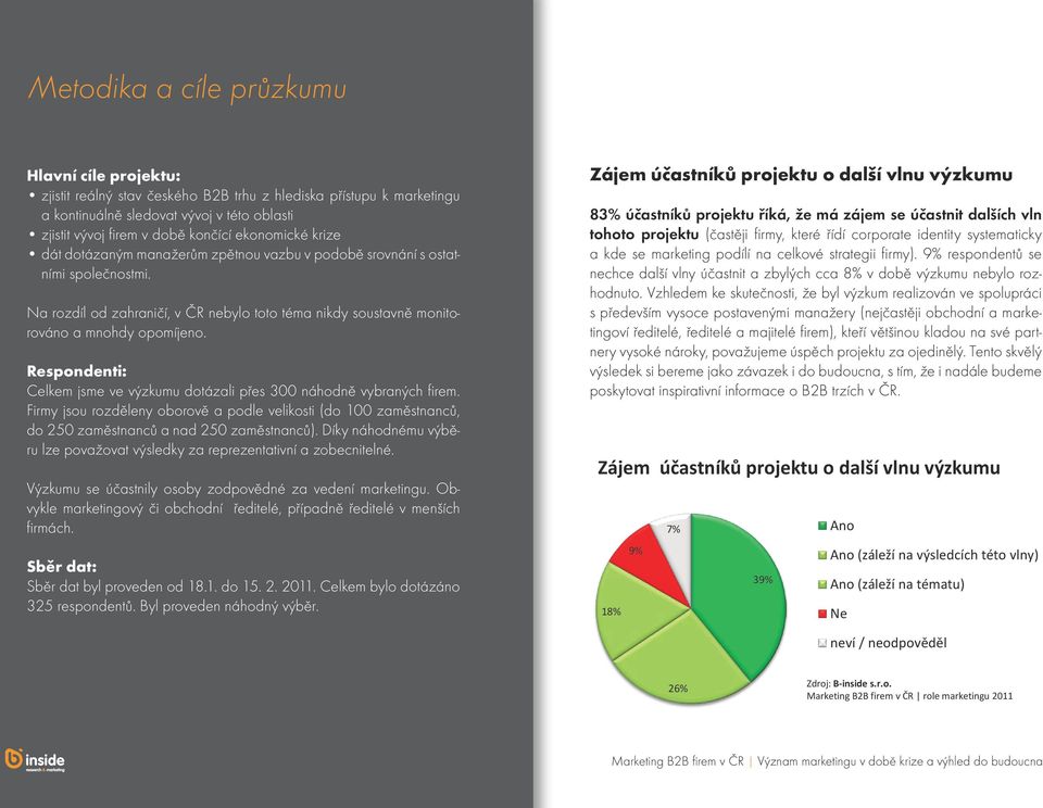 Respondenti: Celkem jsme ve výzkumu dotázali přes 300 náhodně vybraných firem. Firmy jsou rozděleny oborově a podle velikosti (do 100 zaměstnanců, do 250 zaměstnanců a nad 250 zaměstnanců).