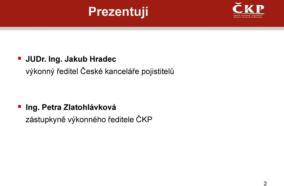 kanceláře pojistitelů Ing.