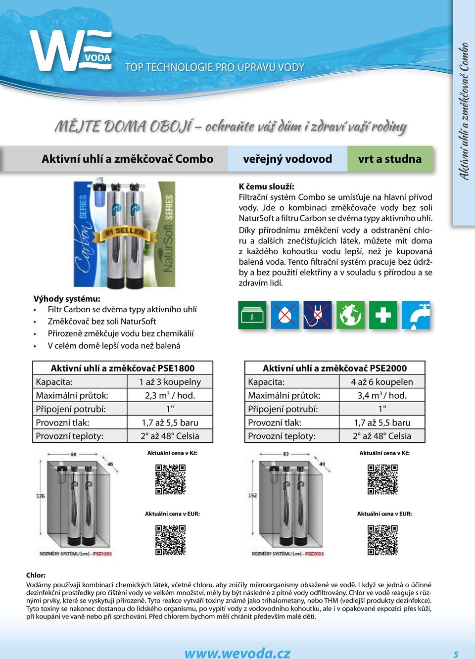Jde o kombinaci změkčovače vody bez soli NaturSoft a filtru Carbon se dvěma typy aktivního uhlí.