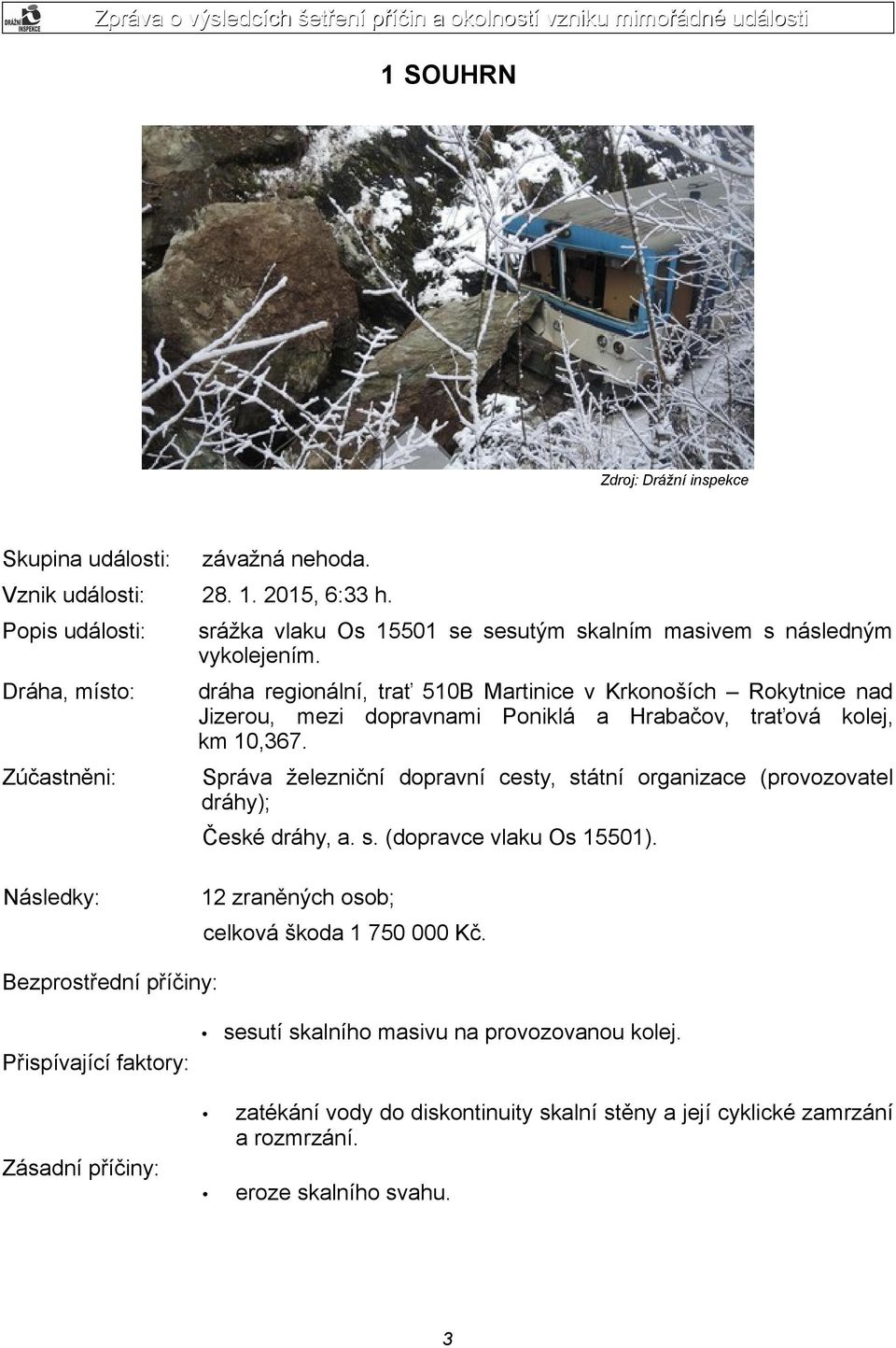 Dráha, místo: dráha regionální, trať 510B Martinice v Krkonoších Rokytnice nad Jizerou, mezi dopravnami Poniklá a Hrabačov, traťová kolej, km 10,367.