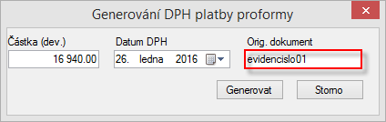 2.2 Použití více záloh, z nichž část neobsahuje DPH Byla zavedena nová kontrola pro případ, kdy je faktura (s DPH) uhrazena minimálně 2 zálohami, z nichž jedna má vygenerován daňový doklad (je s DPH)