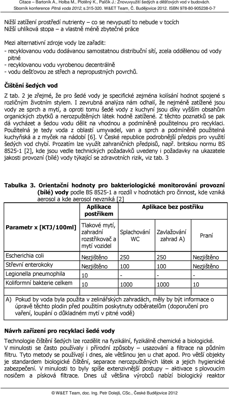 2 je zřejmé, že pro šedé vody je specifické zejména kolísání hodnot spojené s rozličným životním stylem.