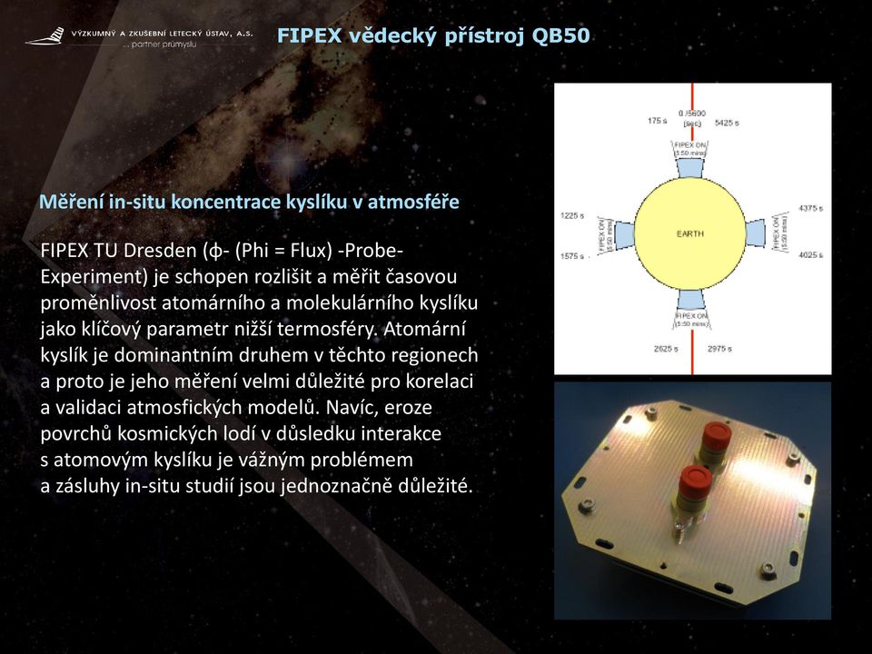 Atomární kyslík je dominantním druhem v těchto regionech a proto je jeho měření velmi důležité pro korelaci a validaci atmosfických