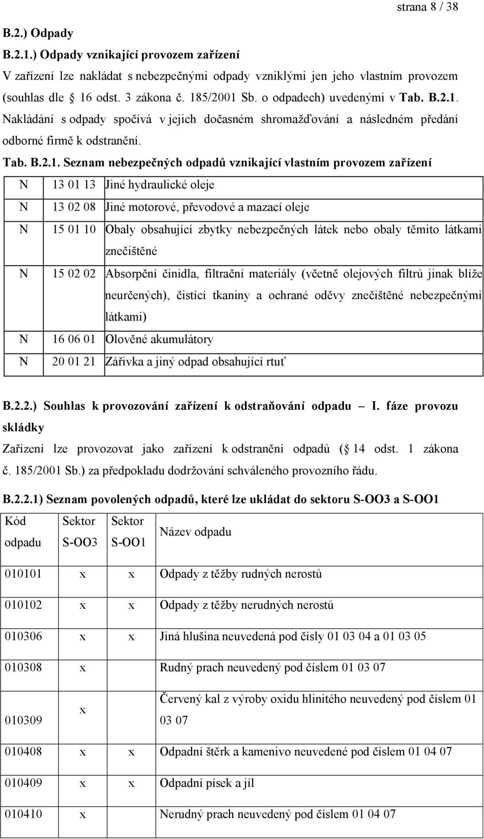 Nakládání s odpady spočívá v jejich dočasném shromaţďování a následném předání odborné firmě k odstranění. Tab. B.2.1.