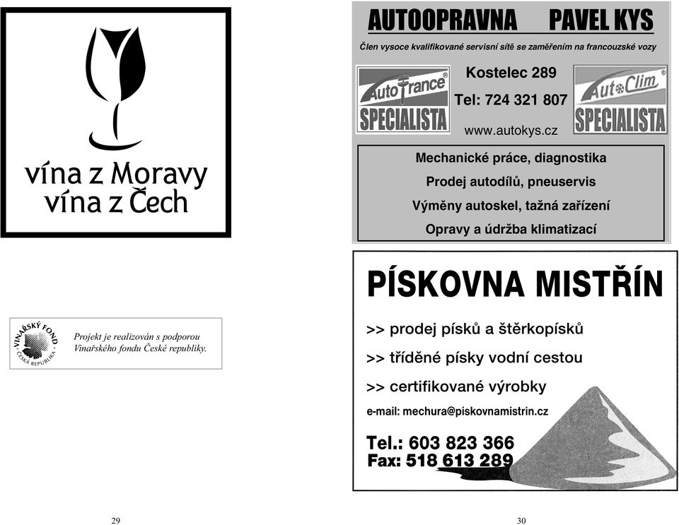 cz Mechanické práce, diagnostika Prodej autodíl, pneuservis Vým ny autoskel,
