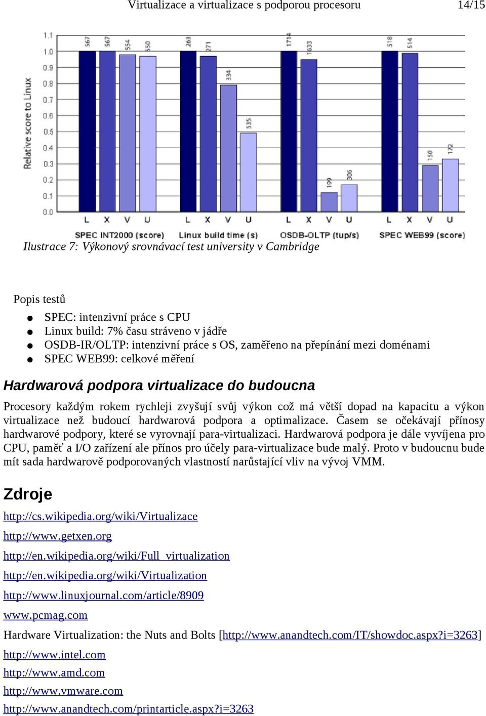 má větší dopad na kapacitu a výkon virtualizace než budoucí hardwarová podpora a optimalizace. Časem se očekávají přínosy hardwarové podpory, které se vyrovnají para-virtualizaci.