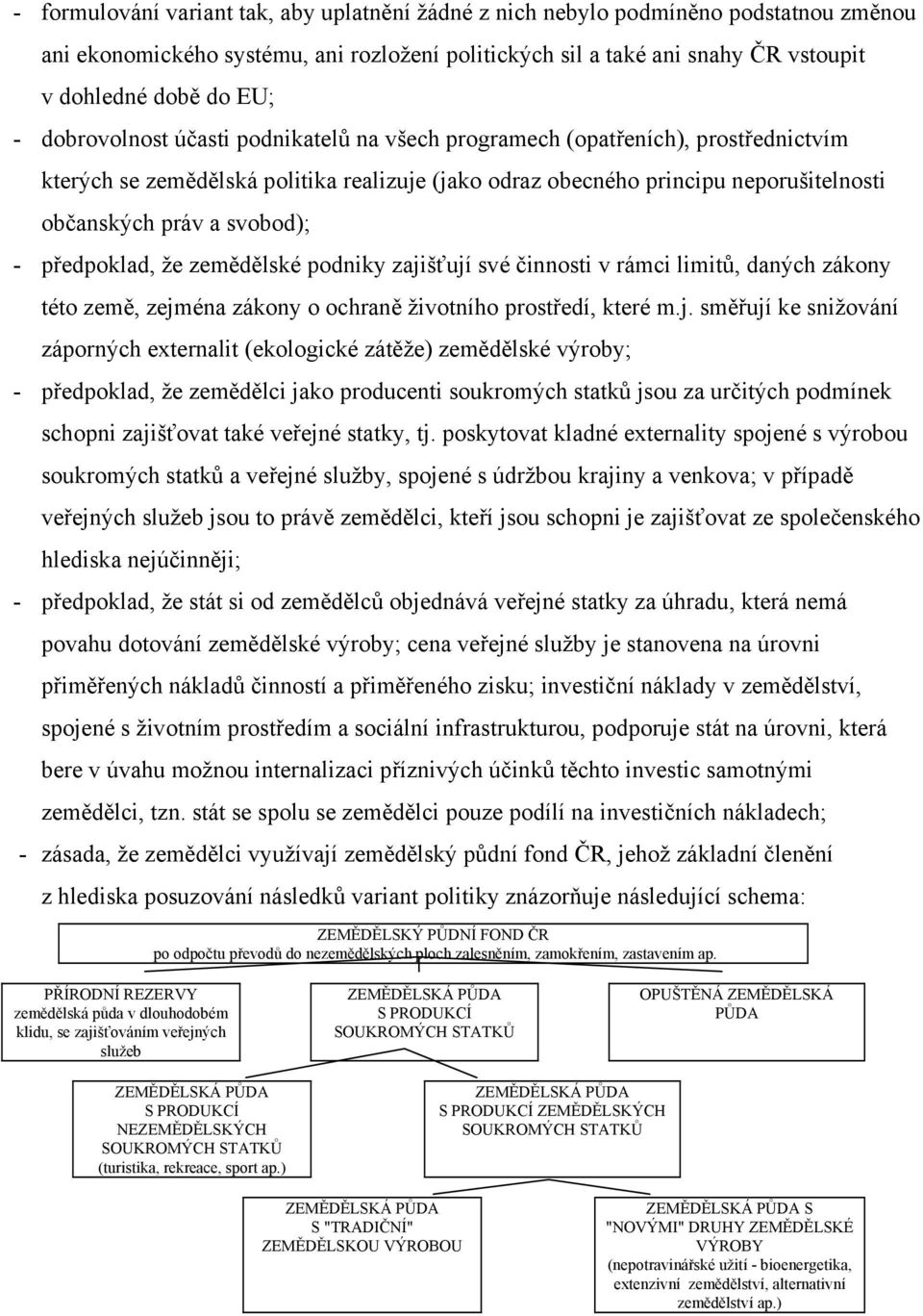 předpoklad, že zemědělské podniky zaji