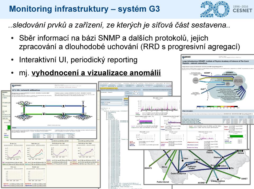 . Sběr informací na bázi SNMP a dalších protokolů, jejich zpracování a
