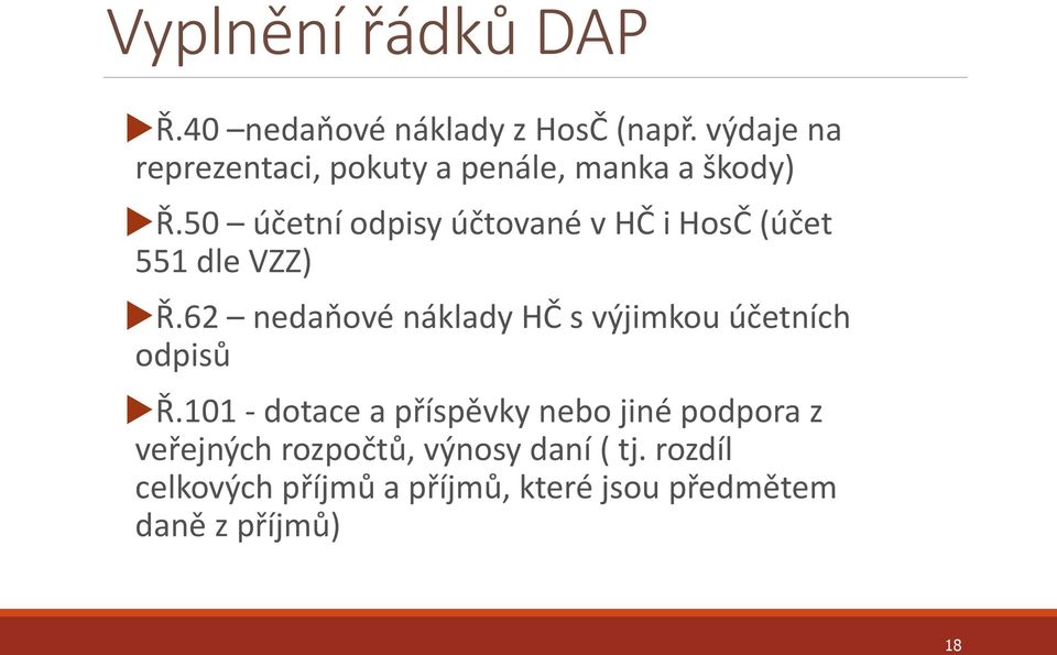 50 účetní odpisy účtované v HČ i HosČ (účet 551 dle VZZ) Ř.