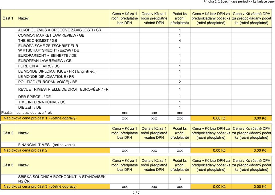 WIRTSCHAFTSRECHT (EuZW) / DE 1 EUROPARECHT + BEIHEFTE / DE 1 EUROPEAN LAW REVIEW / GB 1 FOREIGN AFFAIRS / US 1 LE MONDE DIPLOMATIQUE / FR ( English ed.