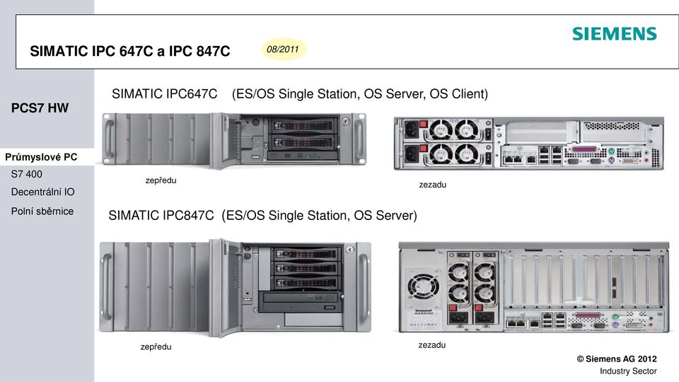 OS Client) zepředu zezadu SIMATIC IPC847C