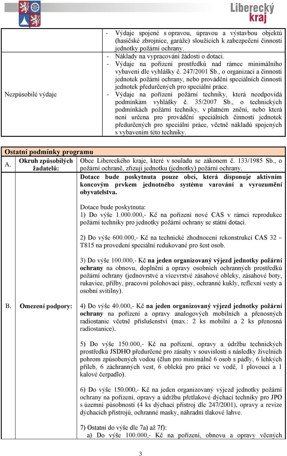 , o organizaci a činnosti jednotek požární ochrany, nebo provádění speciálních činností jednotek předurčených pro speciální práce.