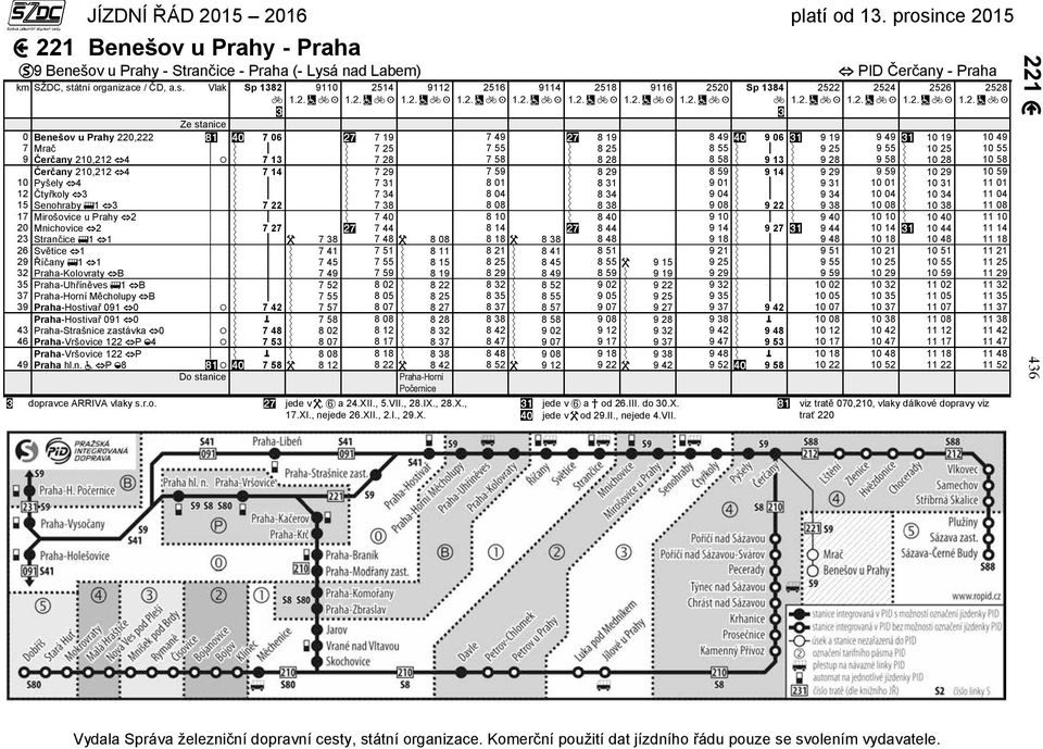 Vlak Sp 1382 9110 2514 9112 2516 9114 2518 9116 2520 Sp 1384 2522 PID Čerčany - Praha 2524 2526 2528 0 Benešov u Prahy 220,222 7 06 7 19 7 49 8 19 8 49 9 06 9 19 9 49 10 19 10 49 7 Mrač 7 25 7 55 8