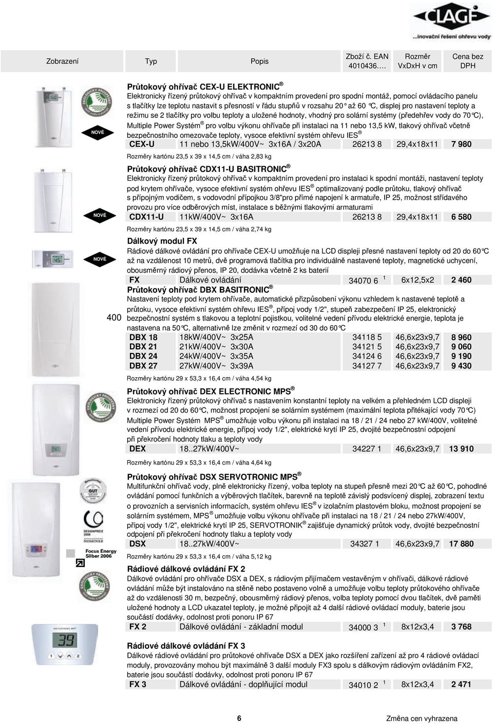 Systém pro volbu výkonu ohřívače při instalaci na 11 nebo 13,5 kw, tlakový ohřívač včetně bezpečnostního omezovače teploty, vysoce efektivní systém ohřevu IES CEX-U 11 nebo 13,5kW/400V~ 3x16A / 3x20A