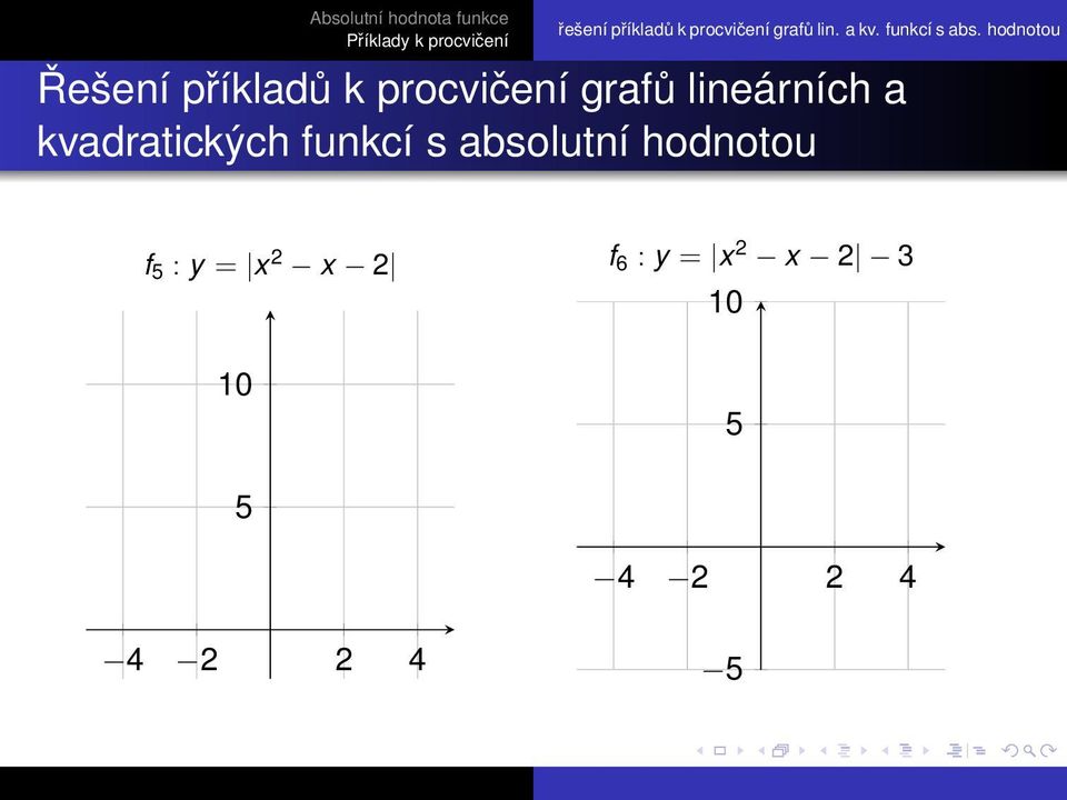 hodnotou Řešení příkladů k procvičení grafů