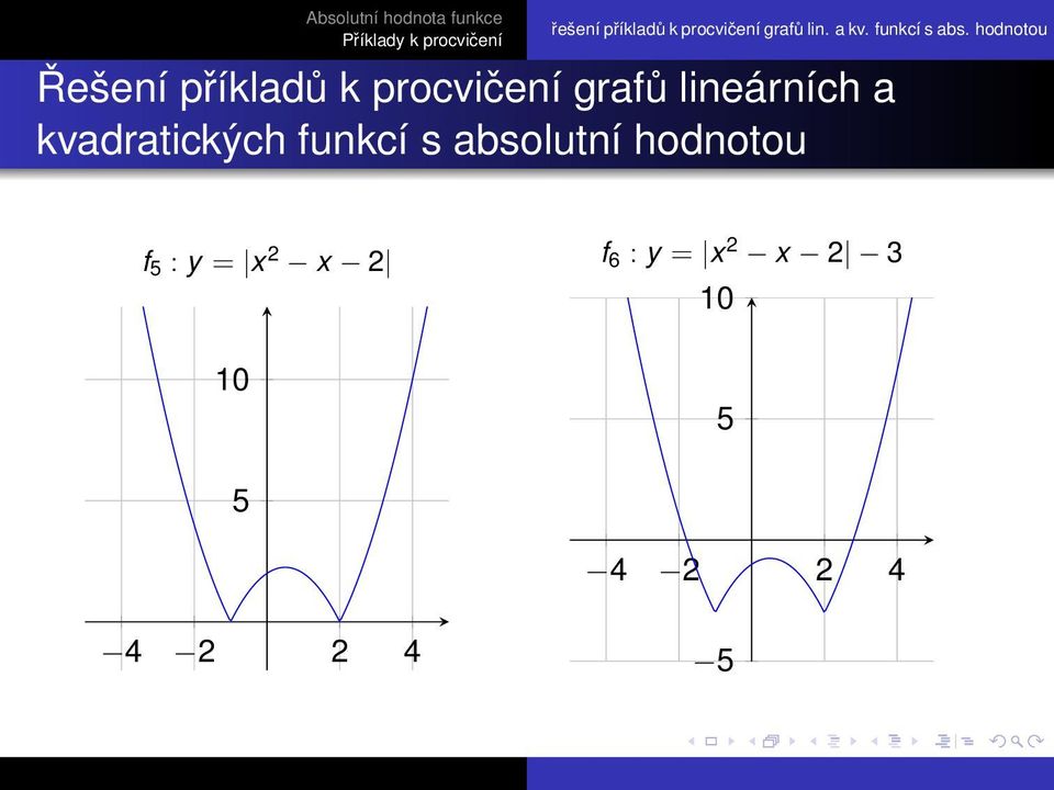 hodnotou Řešení příkladů k procvičení grafů