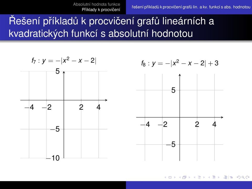 hodnotou Řešení příkladů k procvičení grafů