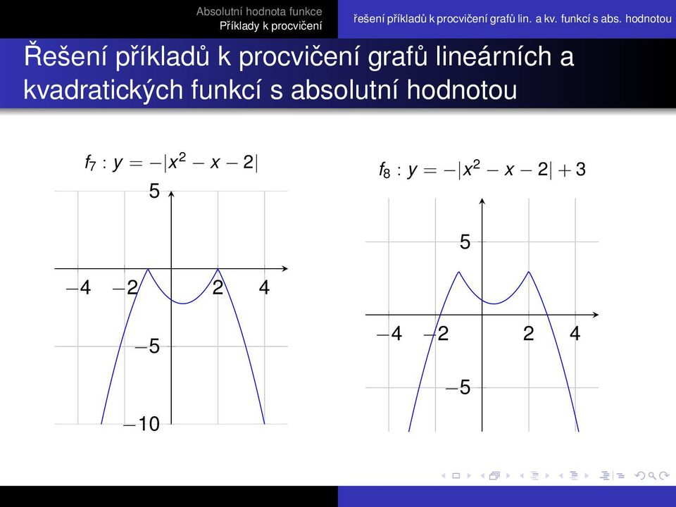 hodnotou Řešení příkladů k procvičení grafů