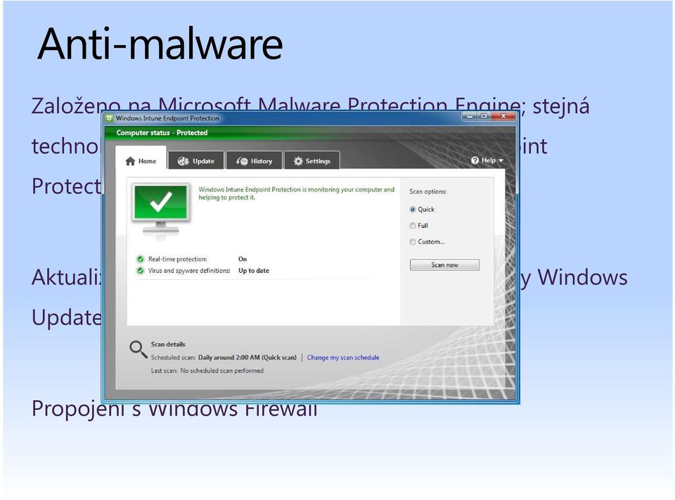 Protection a Microsoft Security Essentials Aktualizace virové