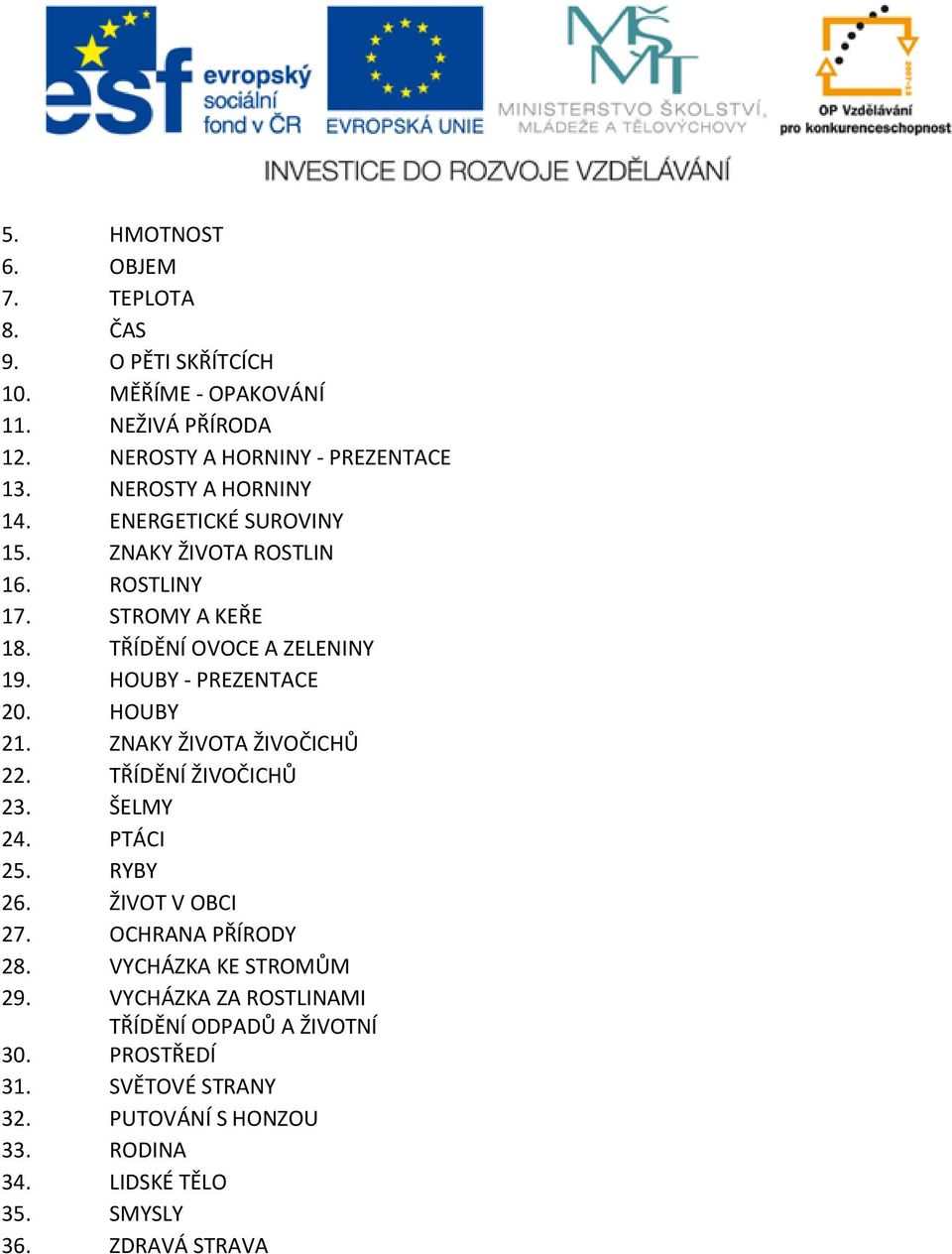 HOUBY - PREZENTACE 20. HOUBY 21. ZNAKY ŽIVOTA ŽIVOČICHŮ 22. TŘÍDĚNÍ ŽIVOČICHŮ 23. ŠELMY 24. PTÁCI 25. RYBY 26. ŽIVOT V OBCI 27. OCHRANA PŘÍRODY 28.