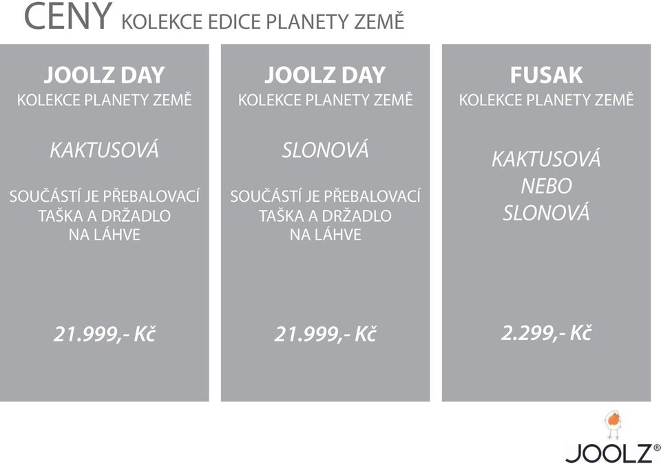 999,- Kč 899,- JOOLZ DAY JOOLZ DAY EARTH EDITION SLONOVÁ KOLEKCE PLANETY ZEMĚ ELEPHANT GREY SOUČÁSTÍ JE PŘEBALOVACÍ TAŠKA A